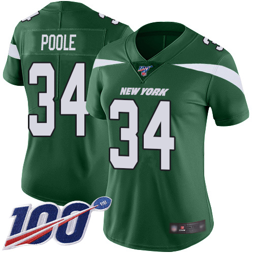 New York Jets Limited Green Women Brian Poole Home Jersey NFL Football 34 100th Season Vapor Untouchable